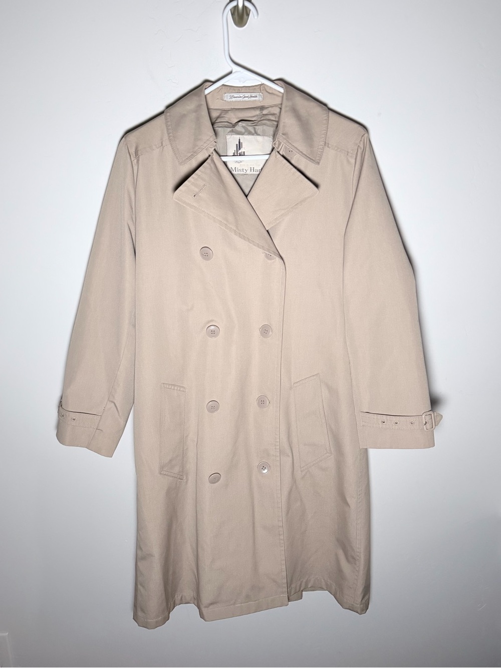 Misty Harbor Beige Double-Breasted Trench Coat Medium